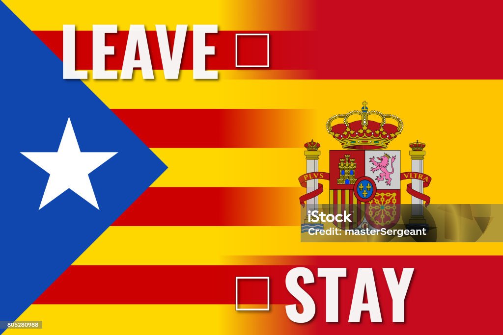 catalonia referendum leave stay concept Catalan Independence Movement stock illustration