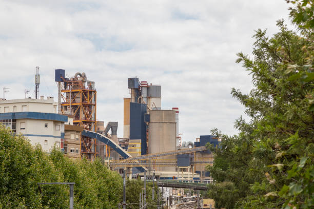 istock industrial building factory with structure and railroad 805294474