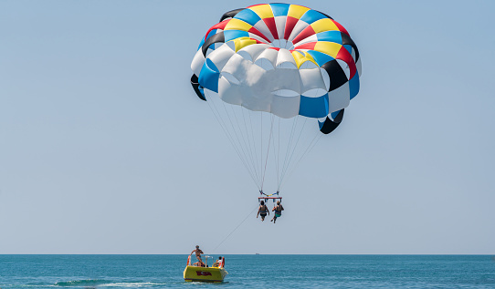 Parasailing on the Meditteranean Sea