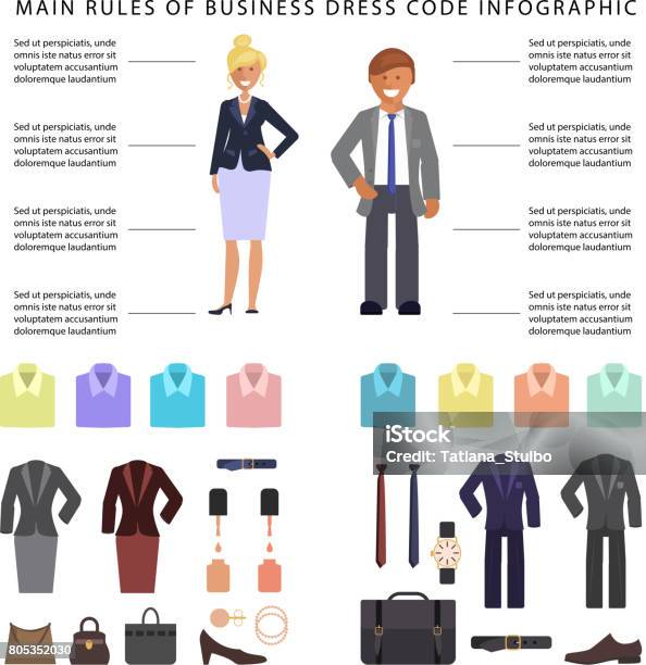 Business Dress Code Infographics Stock Illustration - Download Image Now - Dress Code, Business, Casual Clothing