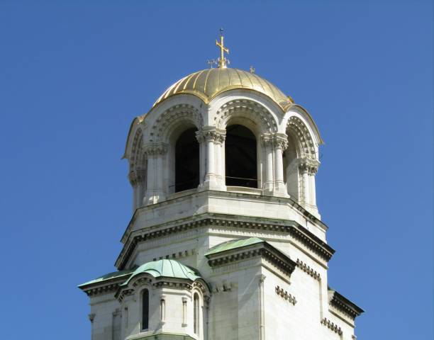 istock Bell tower of Alexander Nevski temple 805377222