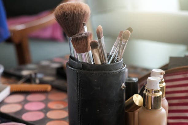 istock cosmetics and brushes for make up for beautiful and colorful face 805401972