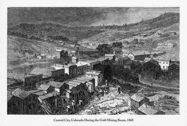 istock Central City, Colorado During the Gold Mining Boom Engraving, 1868 805418856