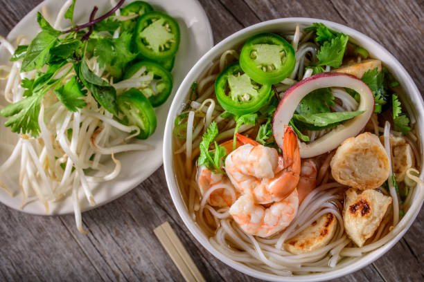 istock Pho, Vietnamese Soup Bowl, with seafood 805427654