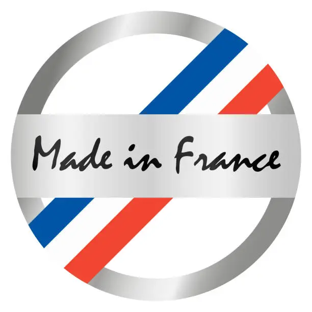 Vector illustration of seal of quality made in France