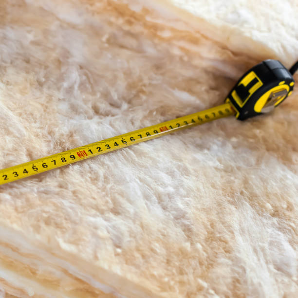 istock Measure tape on mineral wool 805436634