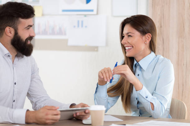 istock Business people talking about company future 805437032