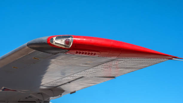 istock Position light on the wing of the plane. 805438226