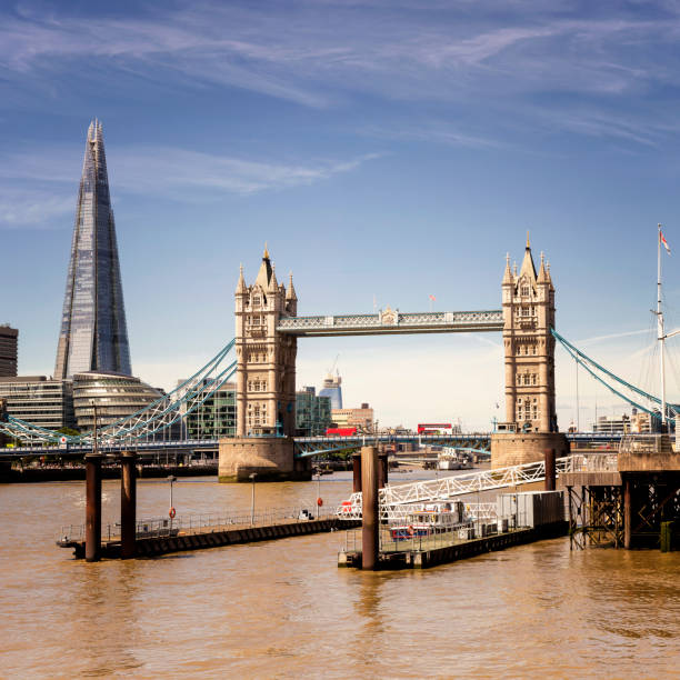 istock Panoramic view of The Shard and Tower Bridge at day 805467268