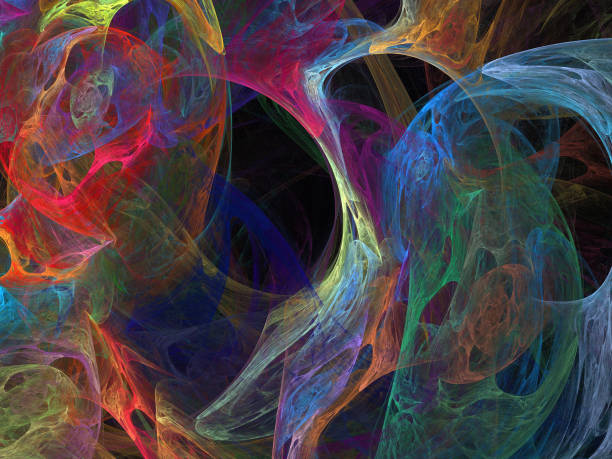 istock image of one Digital Fractal on Black Color 805470590