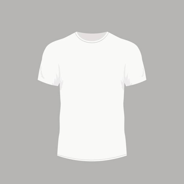 istock Men's white t-shirt with short sleeve in front views 805483976
