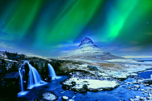 istock Aurora over Kirkjufell Mountain in Iceland. 805508738