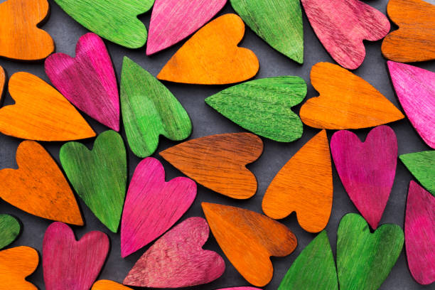 istock Colored heart on the gray background. 805544824