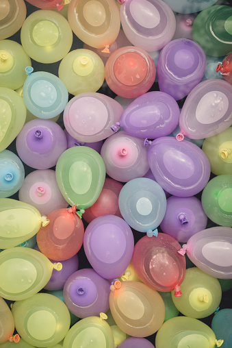 colorful pastels Water Balloons (water bombs)