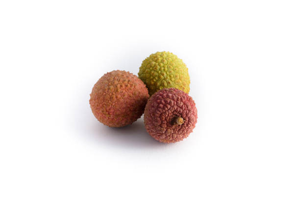 lychee fruit on white background stock photo