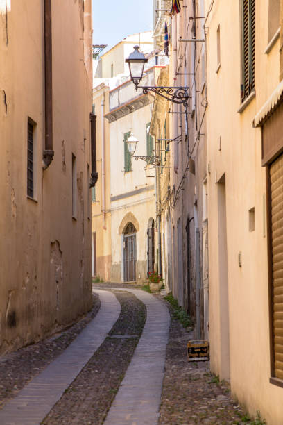 istock Streets of old city Alghero, Italy 805561656