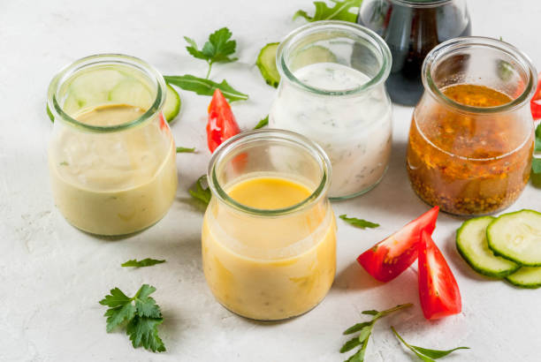 istock Set of dressings for salad 805561982