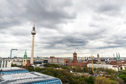 Overview of Berlin with its telecommunications tower in Berlin, Germany