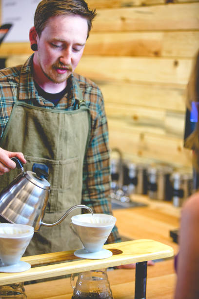 istock Barista Making Pour Over Coffee 805613218