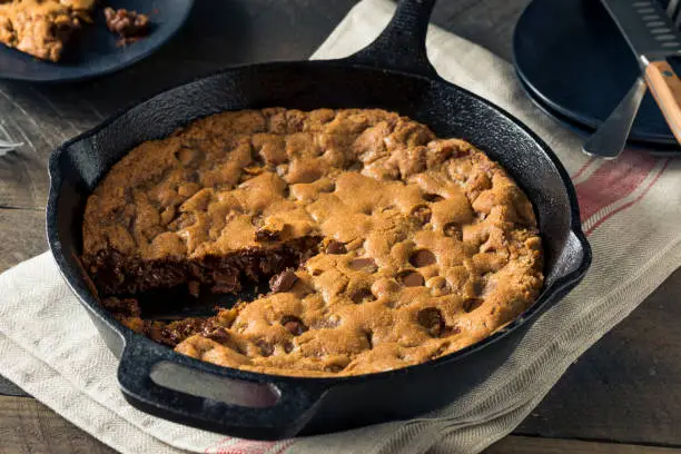 Photo of Hot Homemade Chocolate Chip Skillet Cookie