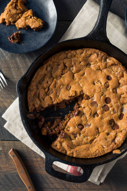 Hot Homemade Chocolate Chip Skillet Cookie