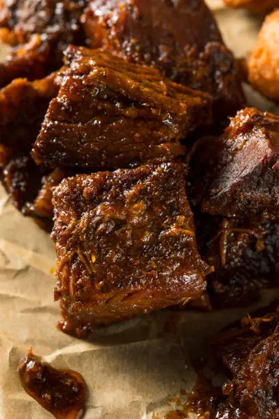 Slow Smoked Brisket Burnt Ends Barbecue with Sides