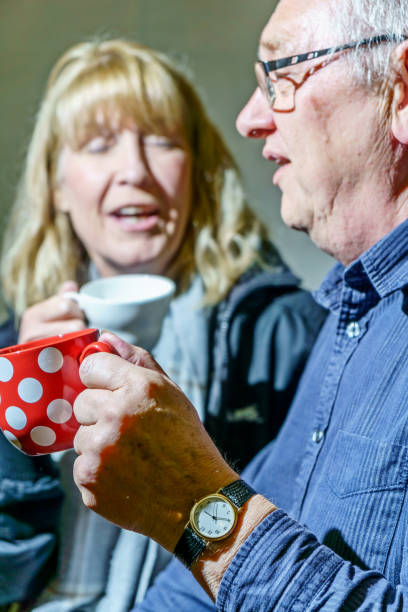 istock Senior couple enjoying cuppa together 805657828