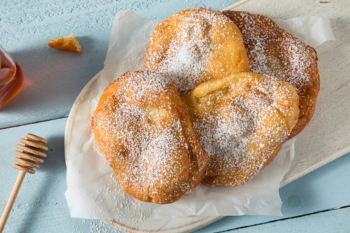 Deep Fried Utah Scones Bread with Sugar and Honey
