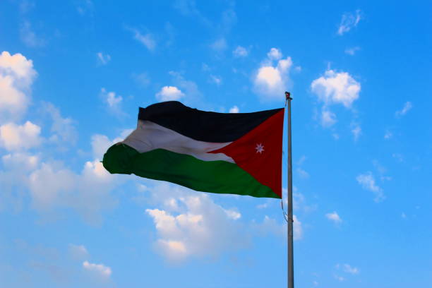 istock Flag of Jordan in Amman 805677604