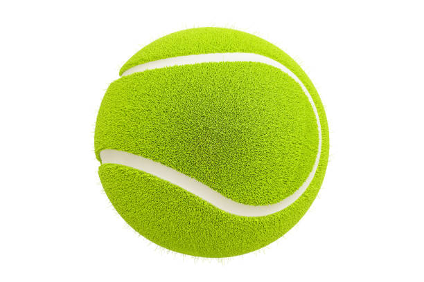 istock Tennis ball, 3D rendering isolated on white background 805686246