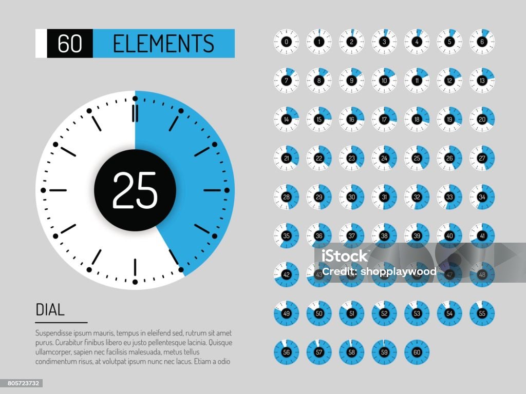 Time Dial Setting Graph Set Clock Dial Timer Stock Illustration - Download Image Now - Cut Out ...