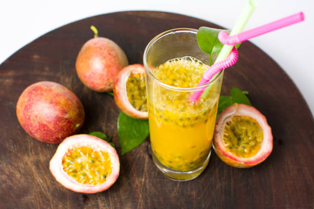 istock Passion fruit juice in a glass 805778344