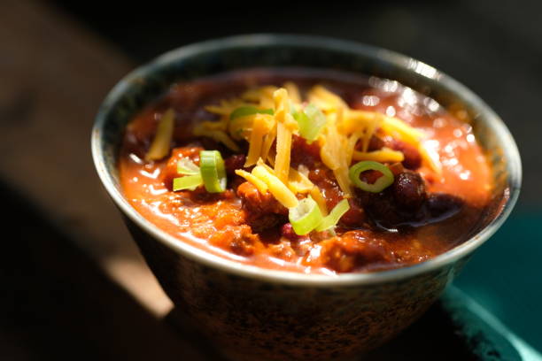 istock Bowl of Chili with Garnish 805809450