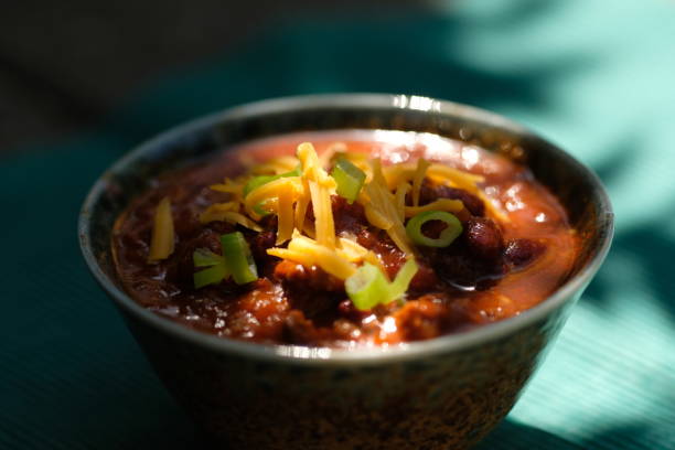 istock Bowl of Chili with Garnish 805809806