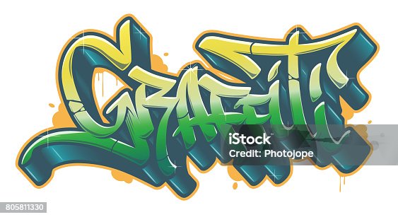 istock Graffiti word in graffiti style. Vector text 805811330