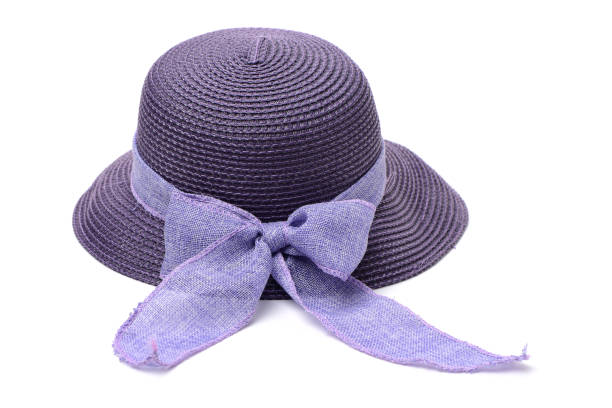 istock Ladies straw hat with wide brim and thick  ribbon 805909592