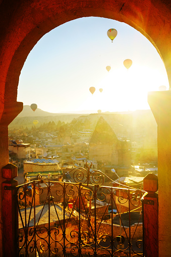 Morning Twilight in Fairy Chimneys of Goreme Valley Cappadocia