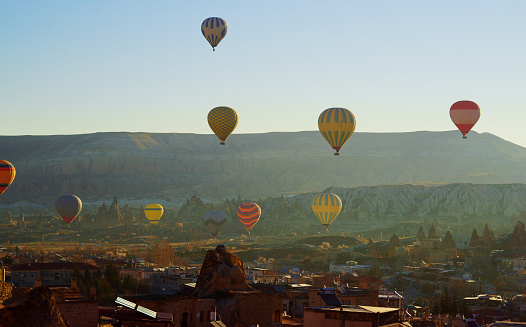 Morning Twilight in Fairy Chimneys of Goreme Valley Cappadocia