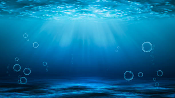 istock Sunbeams and Sea deep or ocean underwater as a background. 806042844
