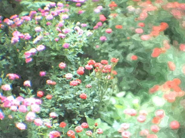 istock Red flower watercolor 806049620