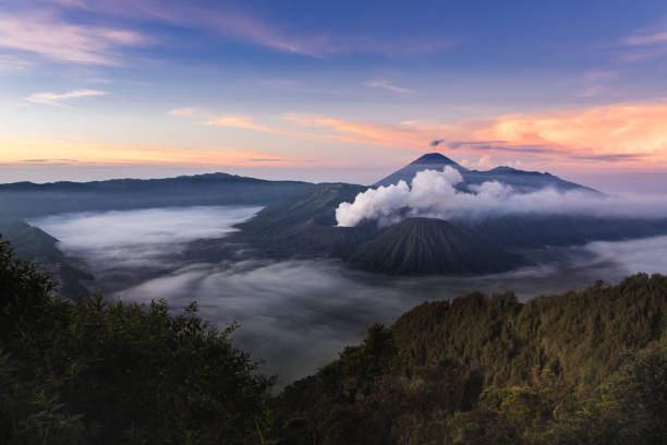 istock Bromo mountain in twilight during sunrise 806067786