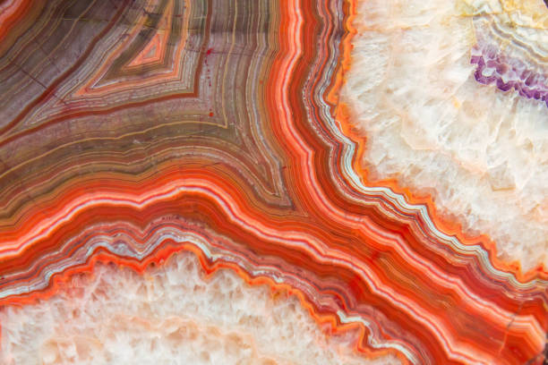 mineral de ágata roja - gema fenómeno natural fotografías e imágenes de stock