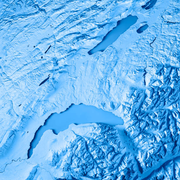 istock Vaud Canton Switzerland 3D Render Topographic Map Blue 806131434