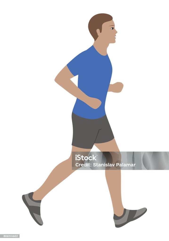 Running Man Isolated Vector Illustration Stock Illustration - Download ...