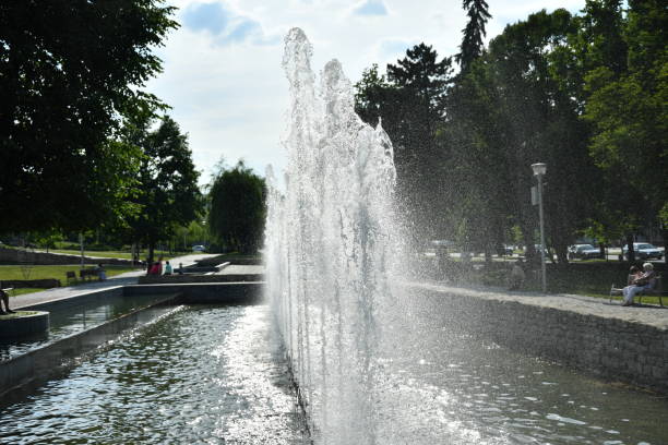 istock water fountain in the night 806149570