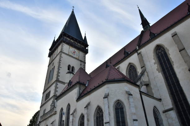 istock old historical wall, church and tower Bardejov 806149944