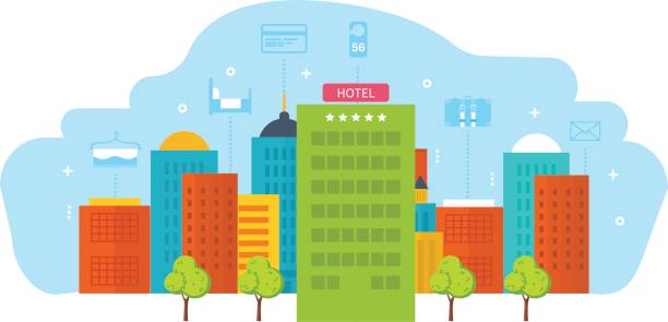 istock Building is modern hotel, with the surroundings, nearby city infrastructure 806152606