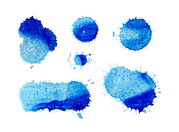 istock Blue watercolor splash. Watercolor colorful round spot. 806162784