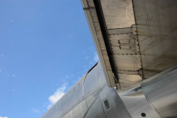 istock Wing texture of old commercial airplane 806165238