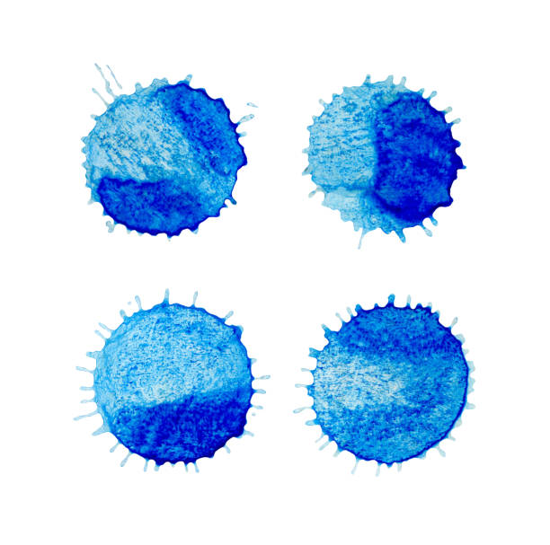 istock Set of blue watercolor stains. Blue watercolor splash. 806165366